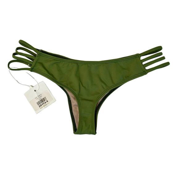 MIDORI BIKINIS Brazilian Swimwear Bottoms Olive Green Tavarua Size XL - Picture 5 of 6